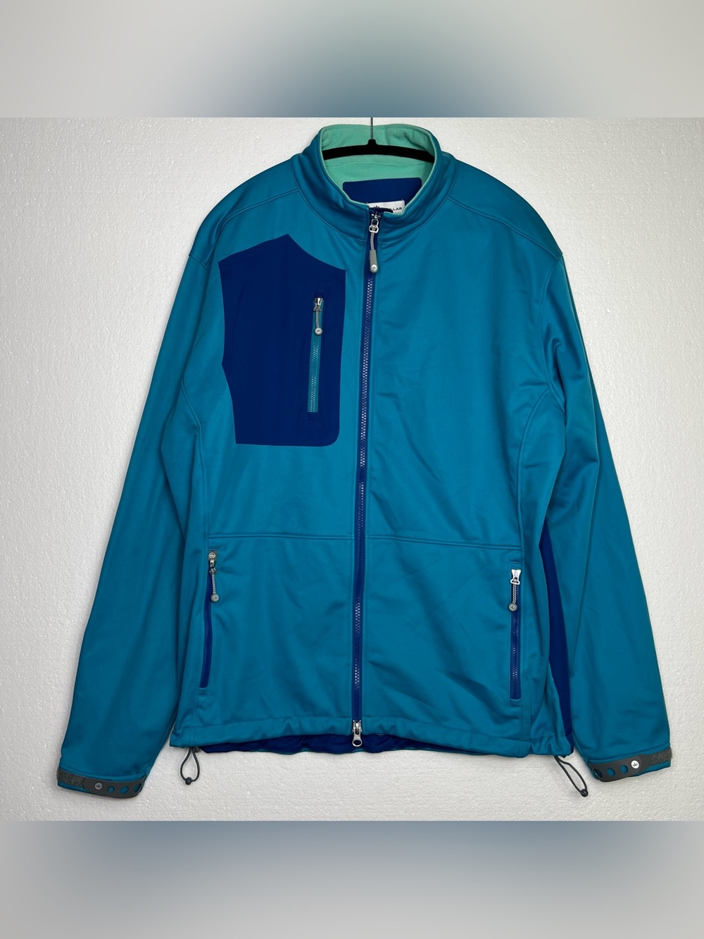PETER MILLAR Crown Full Zip Jacket Blue Pullover Polyester Men’s Size Large